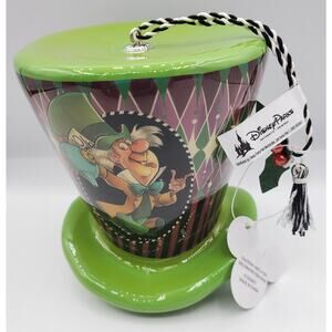 Disney Parks 4" Alice in Wonderland Mad Hatter Green Hat Christmas Ornament NEW